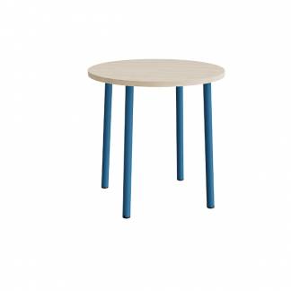 Bord Add 590, &Oslash;900 mm, h&oslash;jde 900 mm, lydd&aelig;mpende hvidpigmenteret eg laminat p&aring; bl&aring;t stel