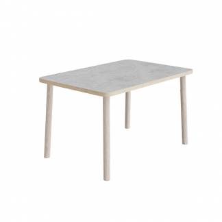 Bord Add Wood 590 1200x800 mm H&oslash;jde 720 mm med lys gr&aring; linoleum, massivt tr&aelig;ben