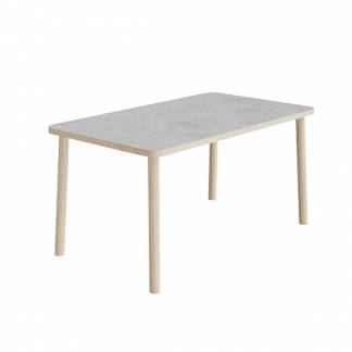 Bord Add Wood 590 1400x800 mm H&oslash;jde 720 mm med lys gr&aring; linoleum, massivt tr&aelig;ben