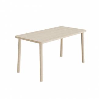 Bord Add Wood 590 1400x700 mm H&oslash;jde 720 mm med lydd&aelig;mpende hvidpigmenteret eg laminat, massivt tr&aelig;ben