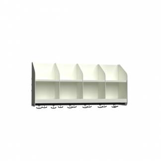 BST Garderobehylde, 4 pladser B1000 mm Hvid