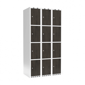 Garderobeskab 3x300 mm Lige tag 4-delt s&oslash;jle Laminat d&oslash;r Nocturne wood Cylinderl&aring;s