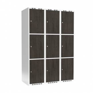 Garderobeskab 3x400 mm Lige tag 3-delt s&oslash;jle Laminat d&oslash;r Nocturne wood Cylinderl&aring;s