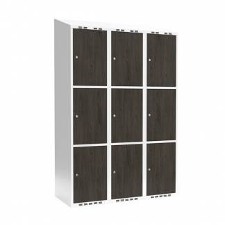 Garderobeskab 3x400 mm Skr&aring;t tag 3-delt s&oslash;jle Laminat d&oslash;r Nocturne wood Cylinderl&aring;s
