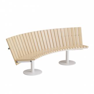 Sofa Cirkum, 60&deg; buet lav, massiv birk, hvidt understel