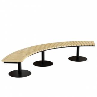 Siddeb&aelig;nk Cirkum, 90&deg; buet, massiv eg, sort understel