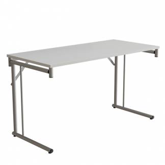 Klapbord Silhuett 1300x600mm,Hvid laminat og alugr&aring;t stel