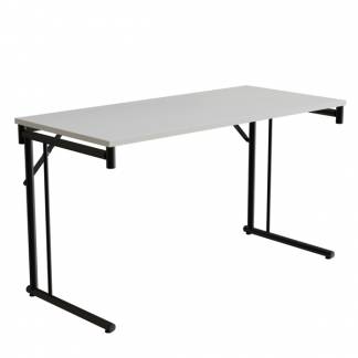 Klapbord Silhuett 1300x600mm,Hvid laminat og sort stel
