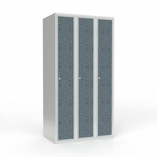 Skoleskab 3x300 Lige tag 1 rum i h&oslash;jden VirrVarr Black laminatd&oslash;r Cylinderl&aring;s