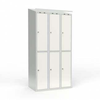 Skoleskab 3x300 Skr&aring;t tag 2 rum i h&oslash;jden Hvid st&aring;ld&oslash;r Greb for h&aelig;ngel&aring;s