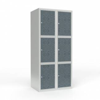 Skoleskab 2x400 Lige tag 3 rum i h&oslash;jden VirrVarr Black laminatd&oslash;r Cylinderl&aring;s