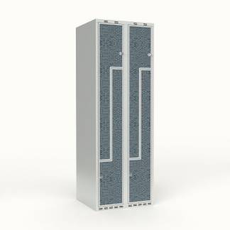 Skoleskab 2x300 Lige tag, Z-d&oslash;r VirrVarr Black laminatd&oslash;r Greb for h&aelig;ngel&aring;s