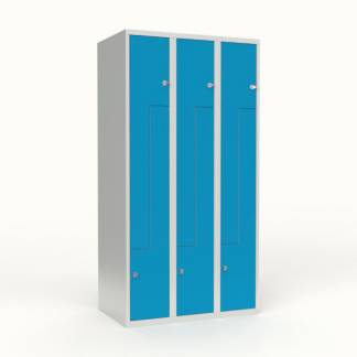 Skoleskab 3x300 Lige tag, Z-d&oslash;r Lys bl&aring; st&aring;ld&oslash;r Greb for h&aelig;ngel&aring;s