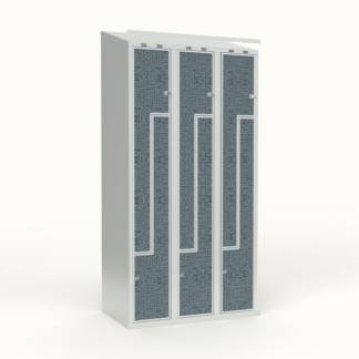 Skoleskab 3x300 Skr&aring;t tag, Z-d&oslash;r VirrVarr Black laminatd&oslash;r Greb for h&aelig;ngel&aring;s