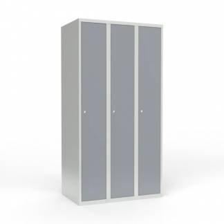 Skoleskab 3x300 Lige tag 1 rum i h&oslash;jden Gr&aring; st&aring;ld&oslash;r Cylinderl&aring;s