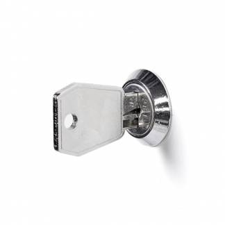 Skoleskab 1x400 Skr&aring;t tag 4 rum i h&oslash;jden Lys gr&aring; laminatd&oslash;r Cylinderl&aring;s