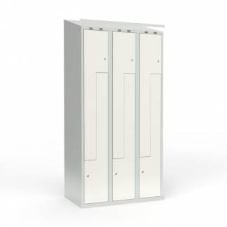 Skoleskab 3x300 Skråt tag, Z-dør Hvid ståldør Cylinderlås