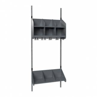 BST Kombination A, Startsektion 3 pladser B 750 mm, m&oslash;rk gr&aring;