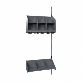 BST Kombination A, P&aring;bygningssektion 3 pladser B 750 mm, m&oslash;rk gr&aring;