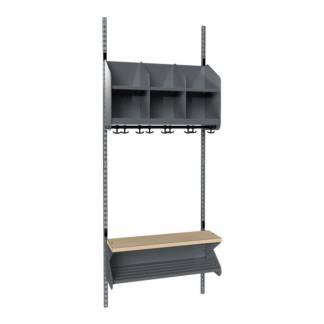 BST Kombination D, Startsektion 3 pladser B 750 mm, m&oslash;rk gr&aring;