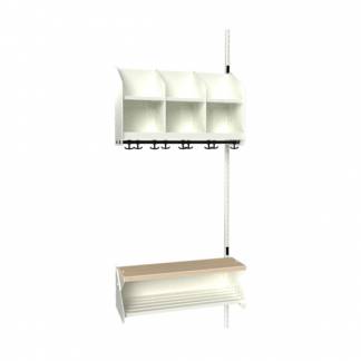 BST Kombination D, P&aring;bygningssektion 3 pladser B 750 mm, hvid