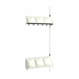 BST Kombination E, P&aring;bygningssektion 3 pladser B 750 mm, hvid