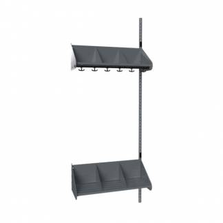 BST Kombination E, P&aring;bygningssektion 3 pladser B 750 mm, m&oslash;rk gr&aring;