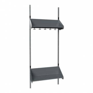 BST Kombination F, Startsektion 3 pladser B 750 mm, m&oslash;rk gr&aring;