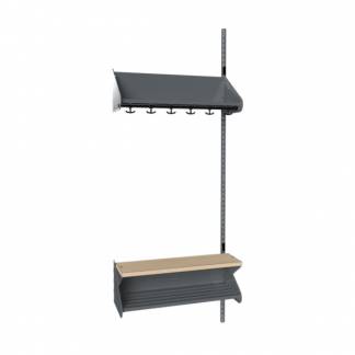 BST Kombination H, P&aring;bygningssektion 3 pladser B 750 mm, m&oslash;rk gr&aring;