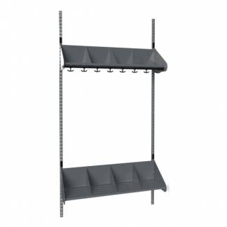 BST Kombination E, Startsektion 4 pladser B 1000 mm, m&oslash;rk gr&aring;