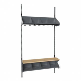 BST Kombination G, Startsektion 4 pladser B 1000 mm, m&oslash;rk gr&aring;