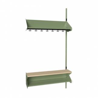 BST Kombination H, P&aring;bygningssektion 4 pladser B 1000 mm, gr&oslash;n