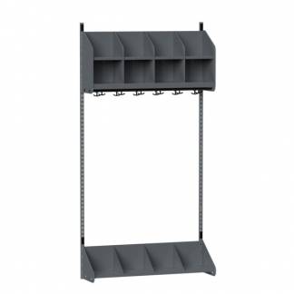 BST Kombination A, Startsektion 4 pladser B 1000 mm, m&oslash;rk gr&aring;