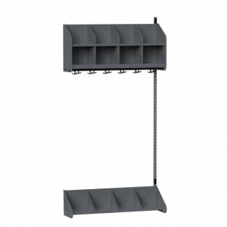 BST Kombination A, P&aring;bygningssektion 4 pladser B 1000 mm, m&oslash;rk gr&aring;