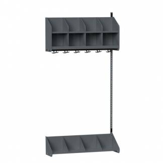 BST Kombination A, P&aring;bygningssektion 4 pladser B 1000 mm, m&oslash;rk gr&aring;