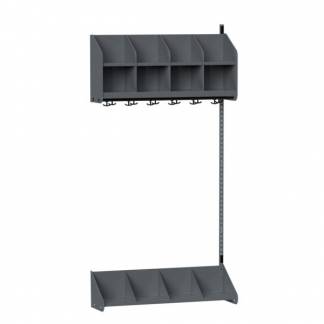 BST Kombination A, P&aring;bygningssektion 4 pladser B 1000 mm, m&oslash;rk gr&aring;