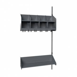 BST Kombination B, P&aring;bygningssektion 4 pladser B 1000 mm, m&oslash;rk gr&aring;