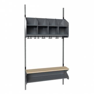 BST Kombination D, Startsektion 4 pladser B 1000 mm, m&oslash;rk gr&aring;