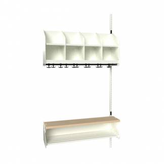 BST Kombination D, P&aring;bygningssektion 4 pladser B 1000 mm, hvid