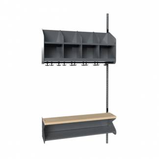 BST Kombination D, Påbygningssektion 4 pladser B 1000 mm, mørk grå