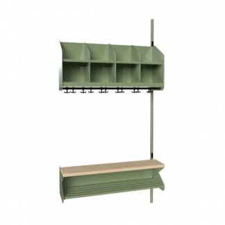 BST Kombination D, P&aring;bygningssektion 4 pladser B 1000 mm, gr&oslash;n