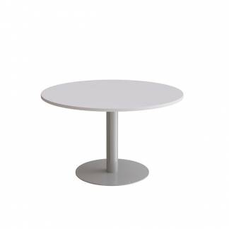 Bord Cirkum, &Oslash;1200mm, h&oslash;jde 720 mm, gr&aring; laminat  med alugr&aring;t stel