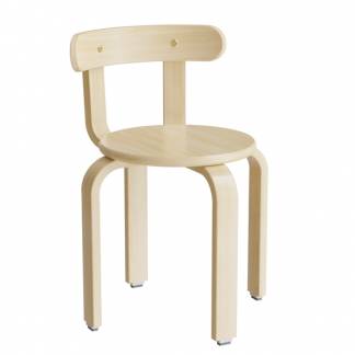 Taburet Oscar med rygl&aelig;n, 330 mm, s&aelig;de i birk laminat, stel i birkefin&eacute;r