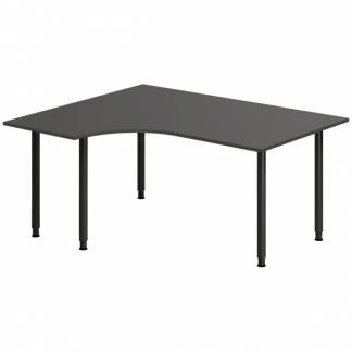 Skrivebord DNA, Antracit 1600x1200 mm Venstre I-ben/Sort
