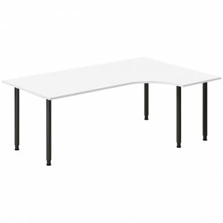 Skrivebord DNA, Hvid 2000x1200mm Højre I-ben/Sort