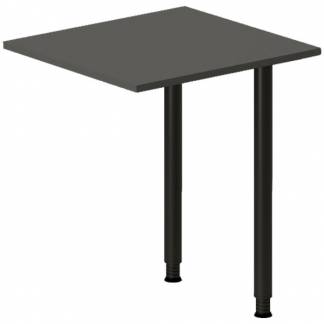 Skrivebord, tilbyg DNA Antracit 600x600 mm I-ben Sort