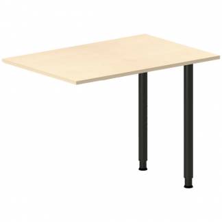 Skrivebord, tilbyg DNA Birk 1000x600 mm I-ben Sort