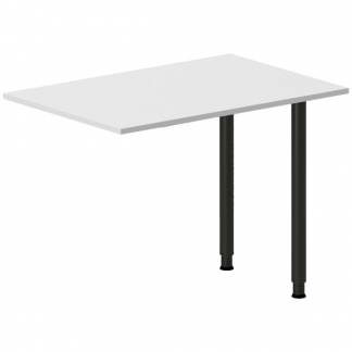 Skrivebord, tilbyg DNA Lys gr&aring; 1000x600 mm I-ben Sort