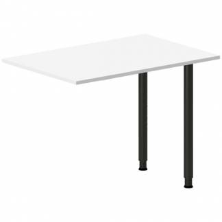 Skrivebord, tilbyg DNA Hvid 1000x600mm I-ben Sort