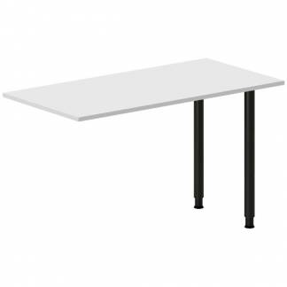 Skrivebord, tilbyg DNA Lys gr&aring; 1200x600 mm I-ben Sort